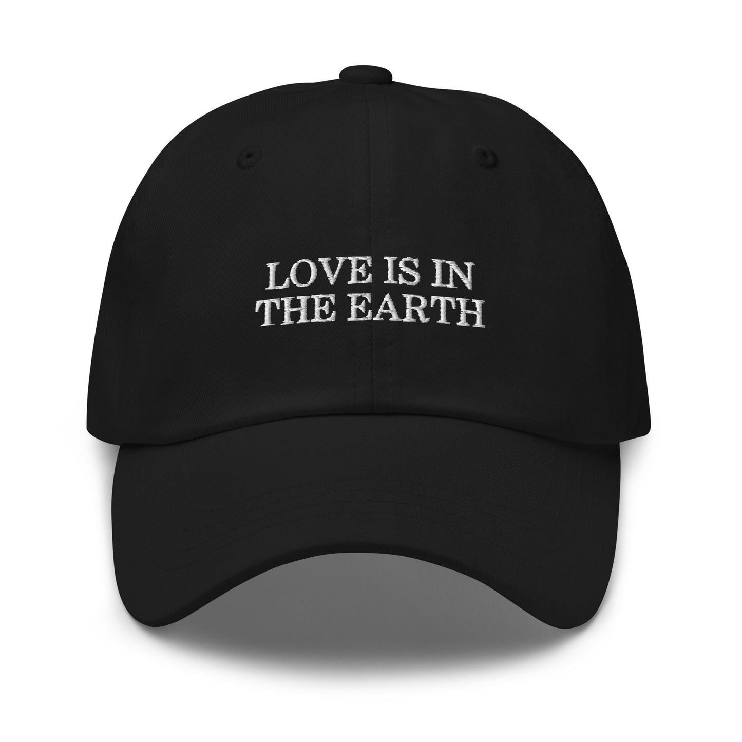 love is in the earth contrast embroidery cap