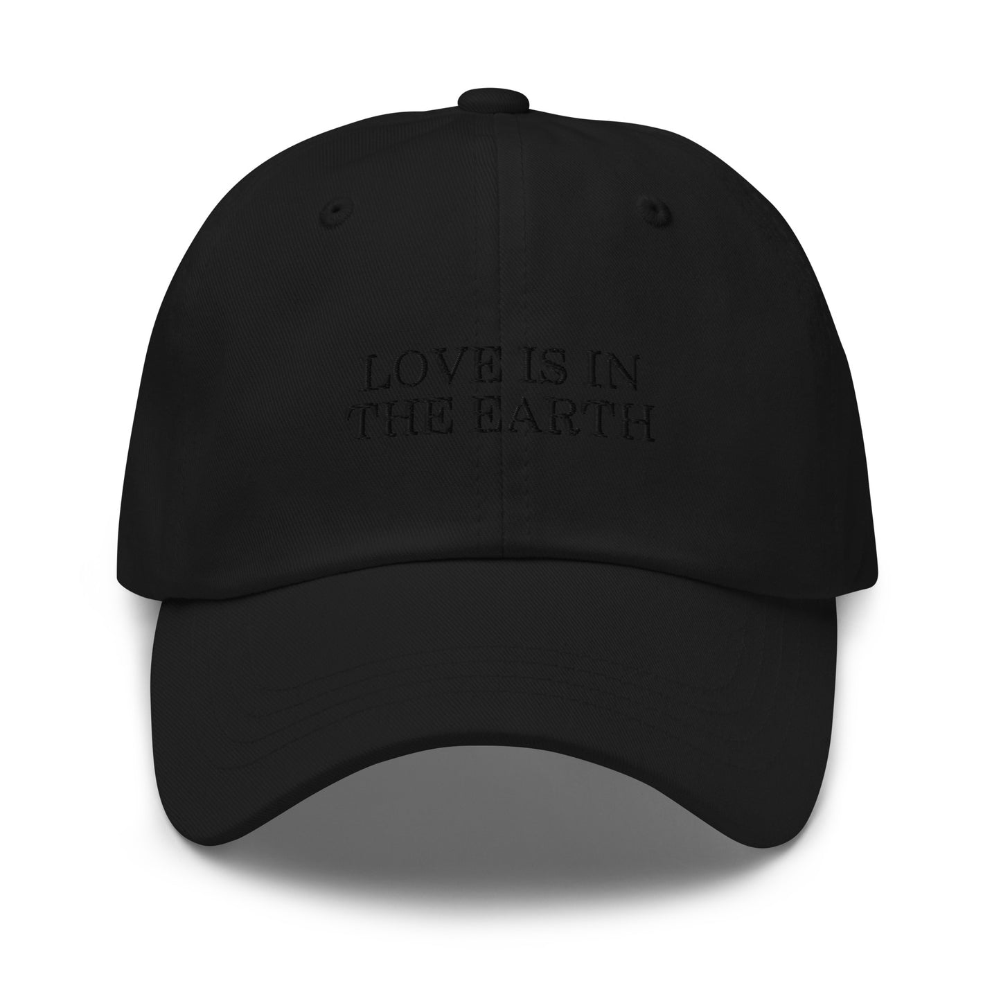 love is in the earth monochrome embroidery cap