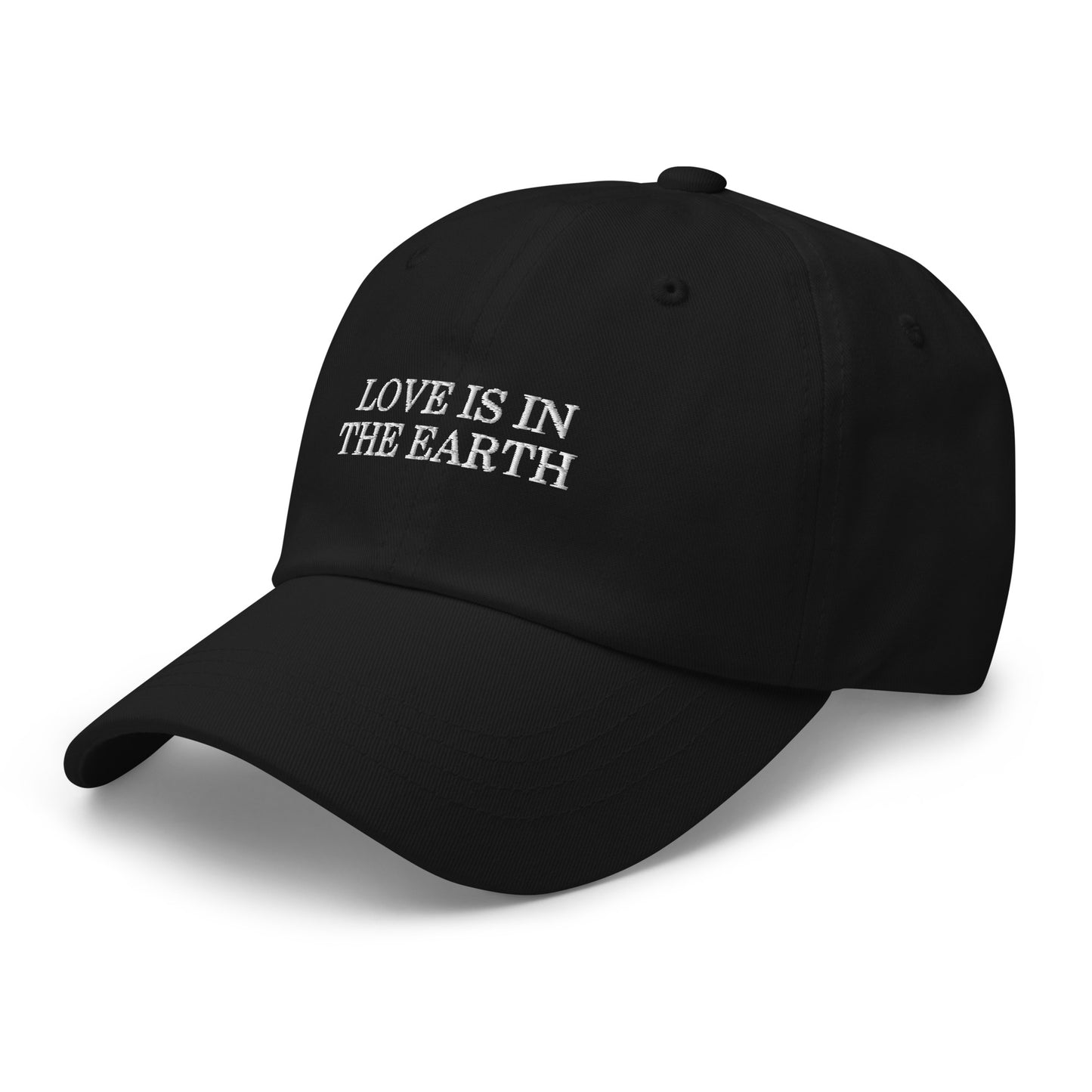 love is in the earth contrast embroidery cap