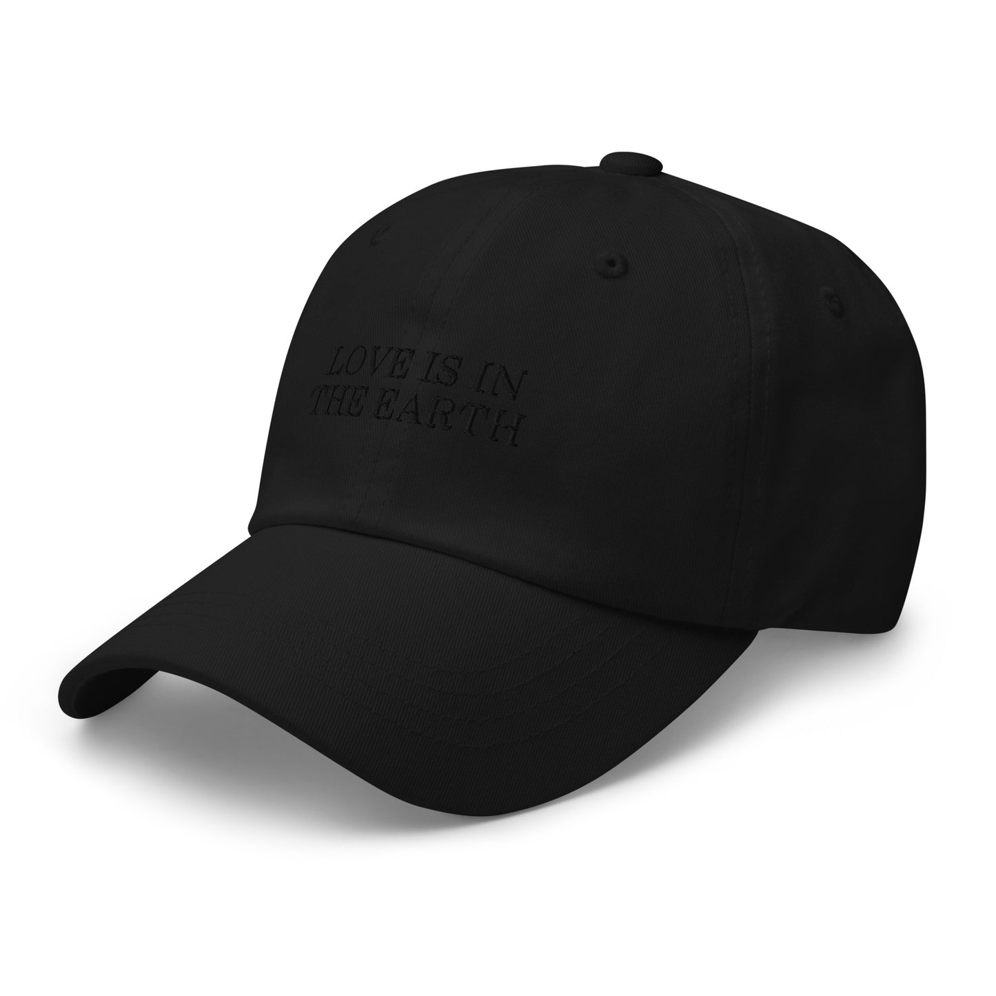 love is in the earth monochrome embroidery cap