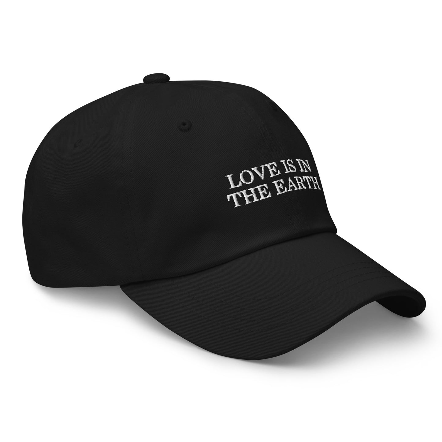 love is in the earth contrast embroidery cap