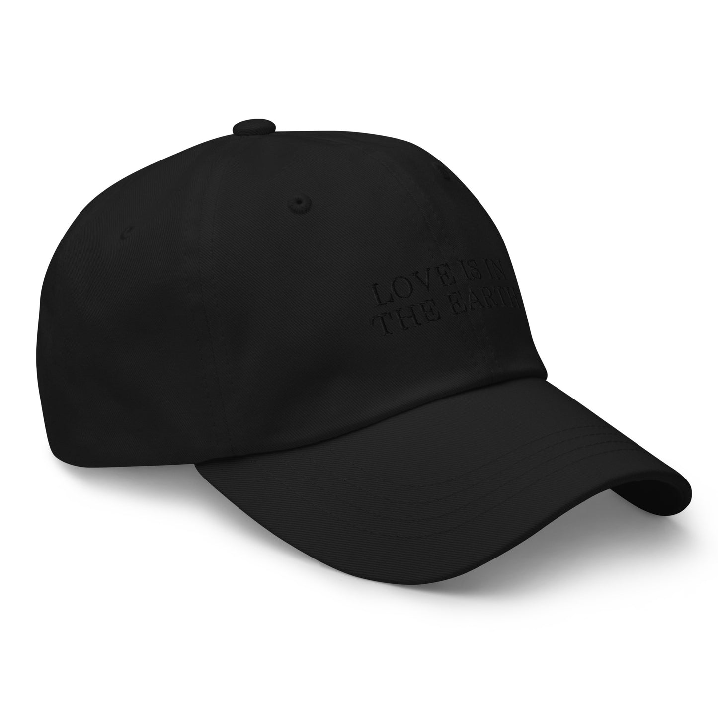 love is in the earth monochrome embroidery cap