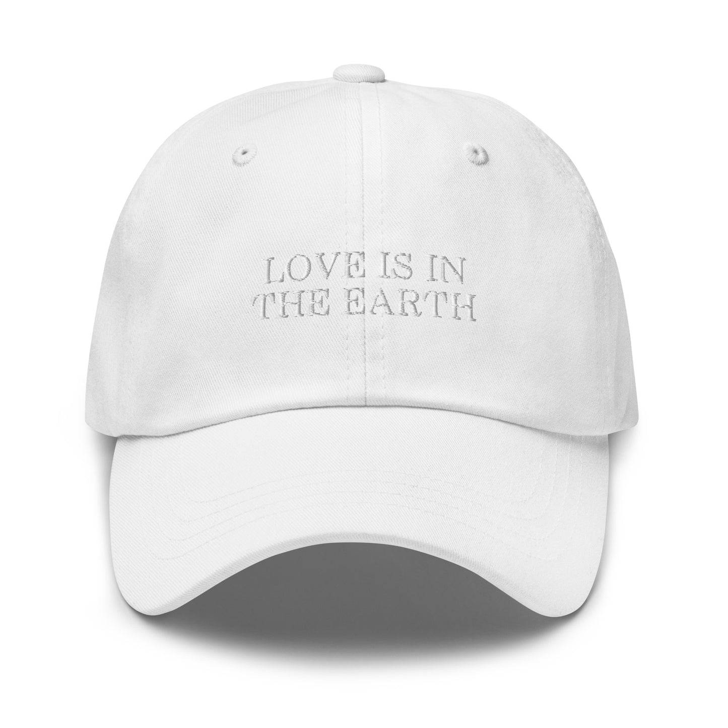 love is in the earth monochrome embroidery cap