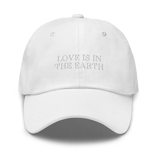 love is in the earth monochrome embroidery cap
