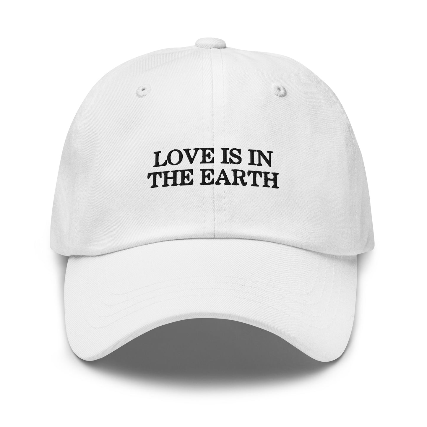love is in the earth contrast embroidery cap