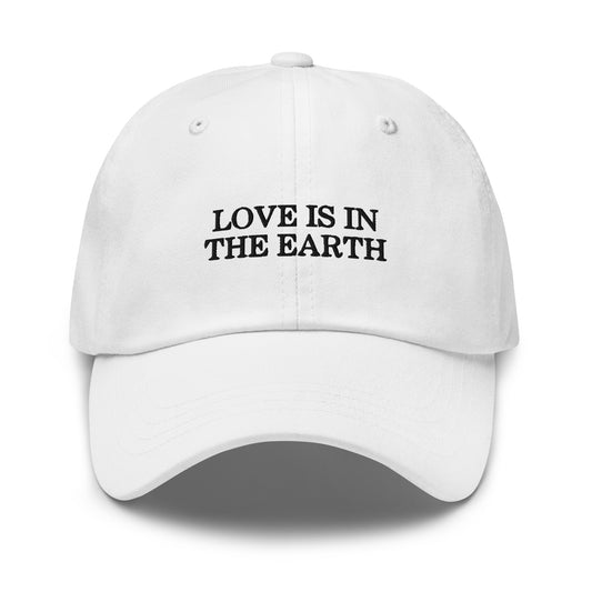 love is in the earth contrast embroidery cap