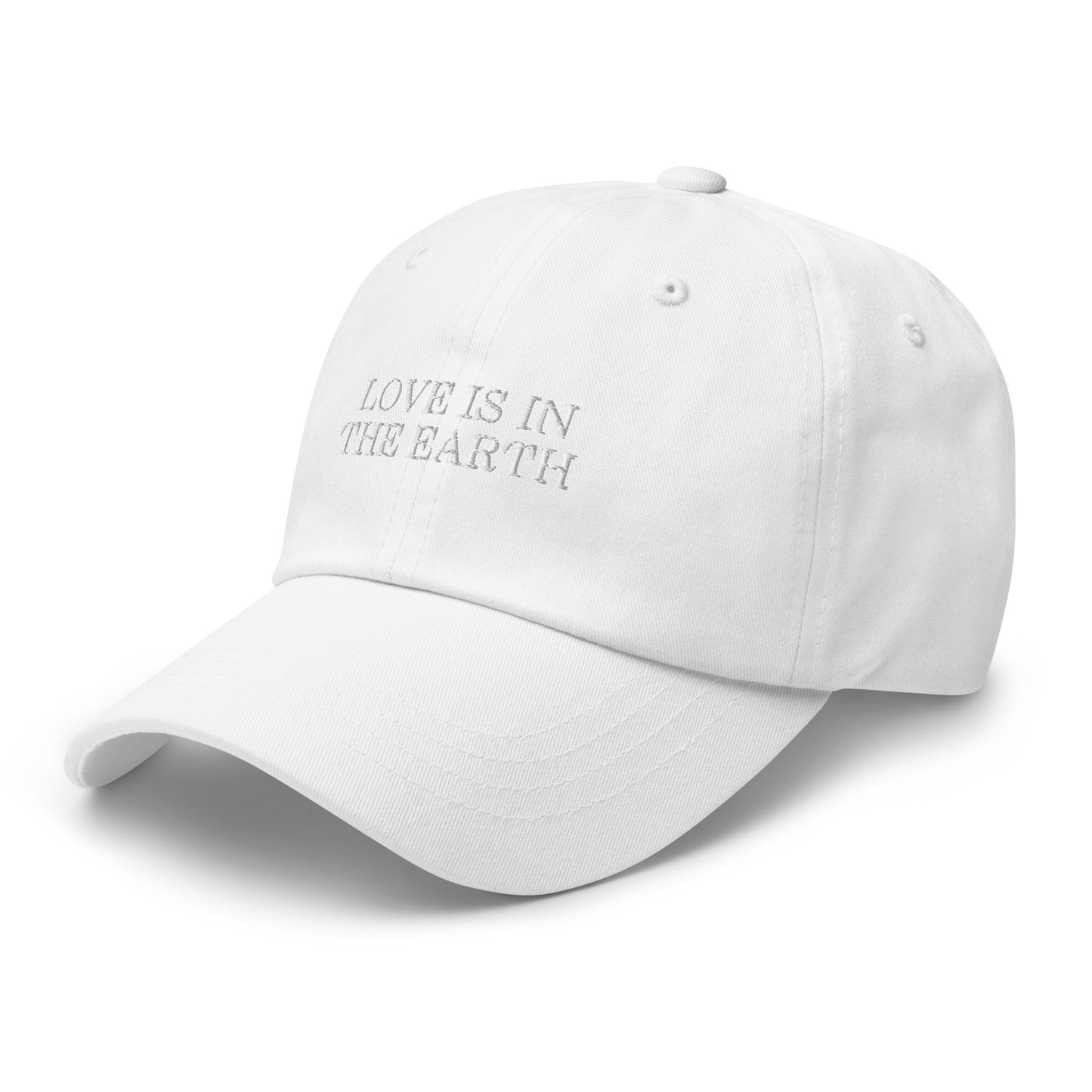 love is in the earth monochrome embroidery cap