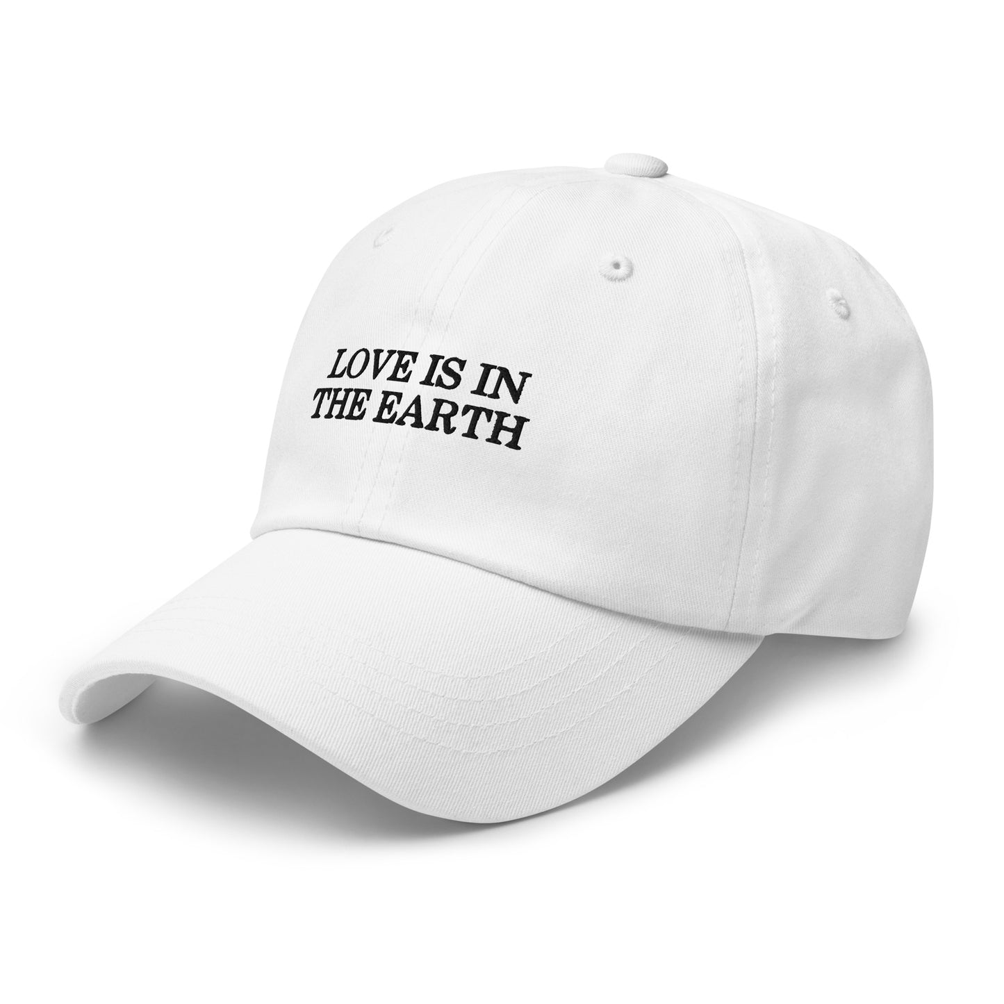love is in the earth contrast embroidery cap