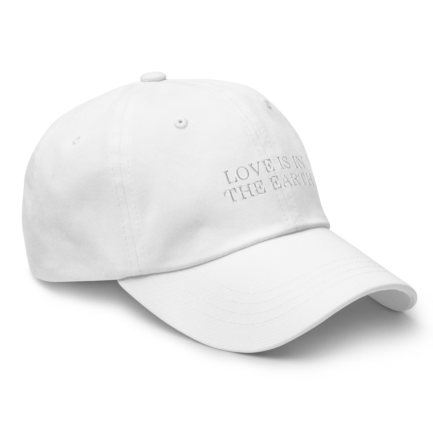 love is in the earth monochrome embroidery cap