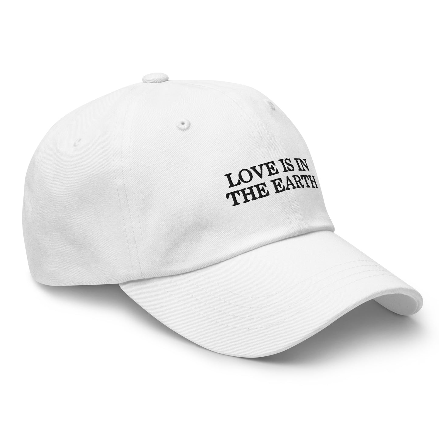 love is in the earth contrast embroidery cap