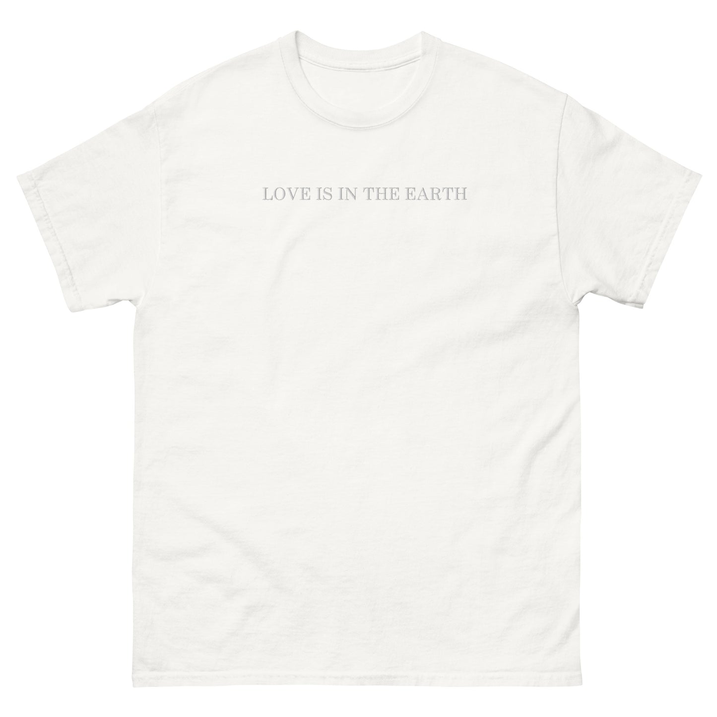 love is in the earth monochrome embroidery t-shirt